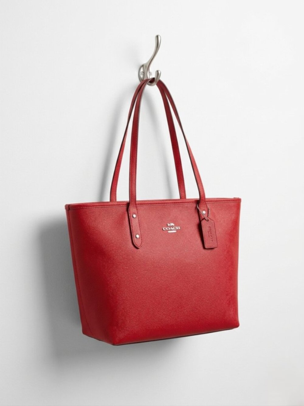 Coach Red Leather Tote Bag Purse | City Zip | F58846 | NWOT